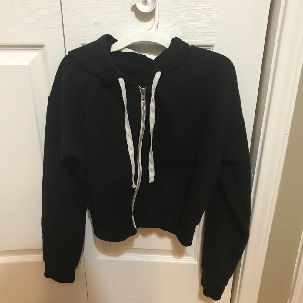 Cropped Zip Up Hoodie